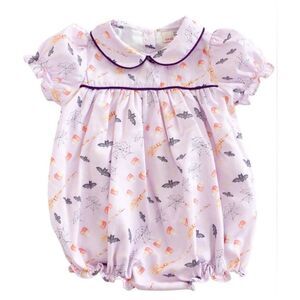 NWOT Smockingbird purple orange Halloween bubble, $75 6mon B44